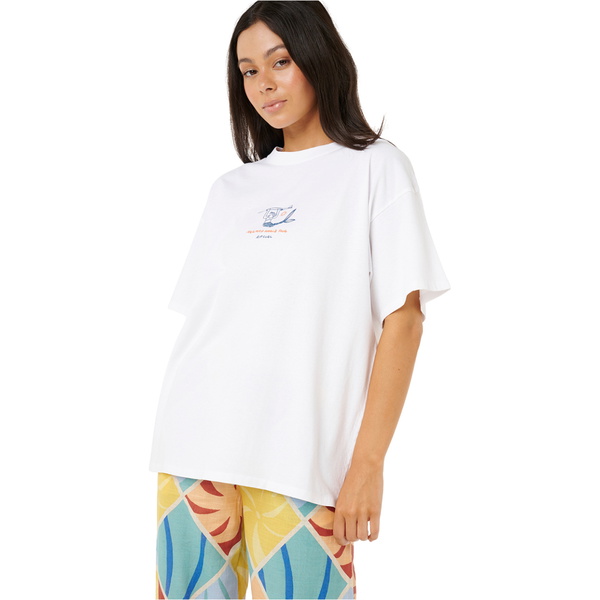 2025 Rip Curl Womens Shore Break Heritage Tee 0KRWTE - Optical White